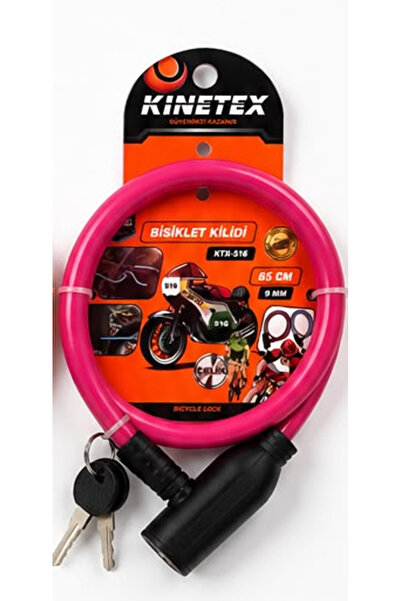 BuradaBuldun Bisiklet Kilidi 65 CM 9 MM Çelik Halatlı Anahtarlı Güvenlik Kilidi