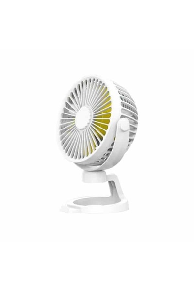 OEM Mini ventilator de birou, 5W, 1200 mAh, 3 trepte viteza, reincarcabil, Alb