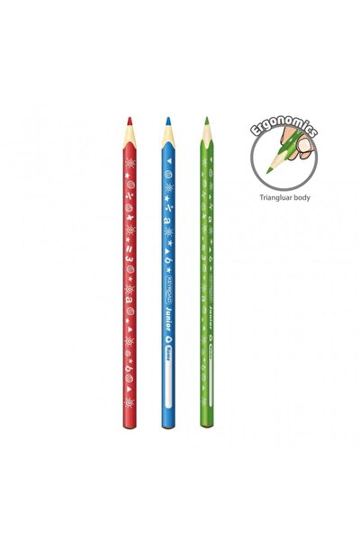 OEM Creioane colorate, 24 culori, grosime mina 3 mm, triunghiulare