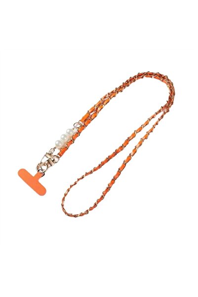 lemontti Snur telefon cu perle, 120cm, Portocaliu