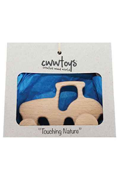 CWWTOYS Practical Tractor Wooden Toy, Solid Beech Wood, 18 Months+
