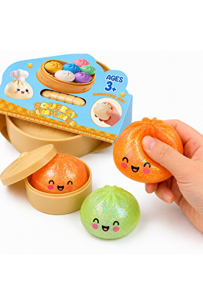 Twisoo Pack of 2 Cute Anxiety Relief Fidget Toy, TPR Glitter Dumpling Stress ...