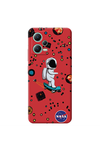 Other Xiaomi Redmi Note 12 Pro 5G Astronaut with skateboard Red Colored Silic...