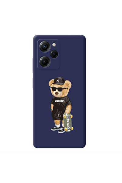 Other Xiaomi Poco X5 Pro Bear with glasses Dark blue Colored Silicone TPU Θήκη