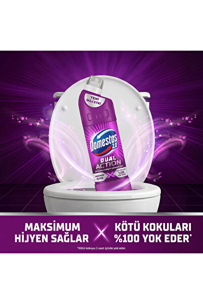 Domestos Dual Action Kötü Koku Karşıtı 750 ml x3 Çamaşır Suyu Dağ Esintisi 750 ml x3