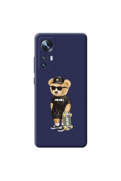 Other Xiaomi Mi 12 Bear with glasses Dark blue Colored Silicone TPU Θήκη