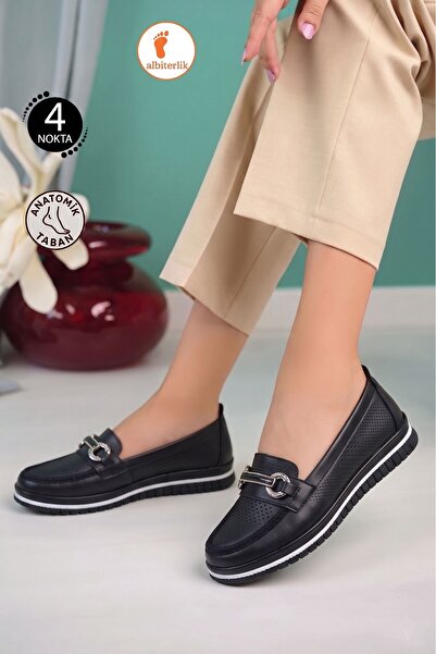 AlbiShoes Women's 4-Point Buckle Detail Anatomical Non-Slip Sole Comfortable ...