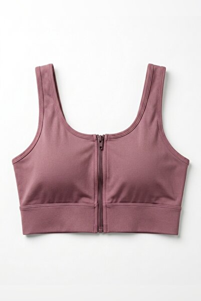 Kadın Ön Fermuarlı Pedli Toparlayıcı Destekli Sporcu Sütyeni Bralette