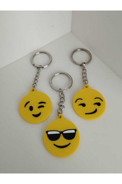 3D Layshop Set of 10 3D Emoji Keychains - Fun Facial Expressions Birthday Party Gift and Bag Decoration