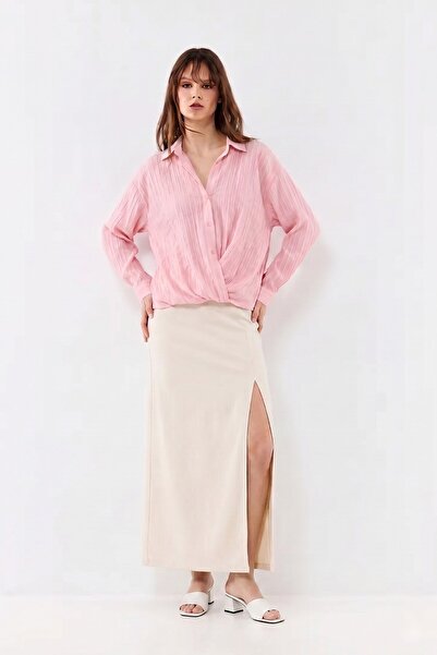Shopping Shop Tie-Front Shirt Pink