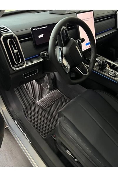 Evamax Design Chery Jaecoo 2024 ve Sonrası Uyumlu Yeni Nesil Premium Eva Paspas Özel Tasarım Kişiselleştirilebilir Lüks Oto Paspası + 4 Krom Marka Logo