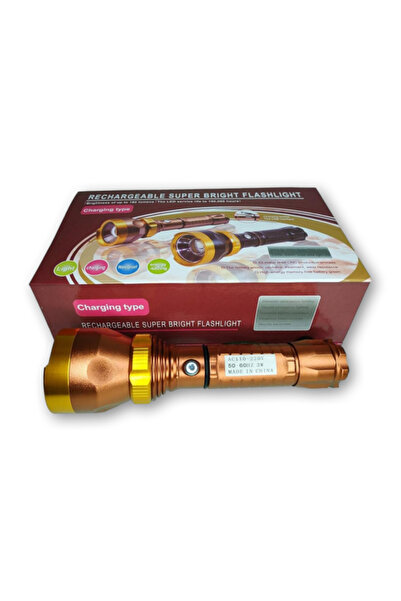 Other Powerful Gold Metal Flashlight with 3 Lighting Modes and Rechargeable B...
