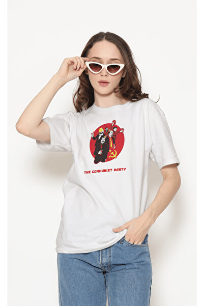 buzagi tasarım ürünleri The Communist Party White Regular T-Shirt