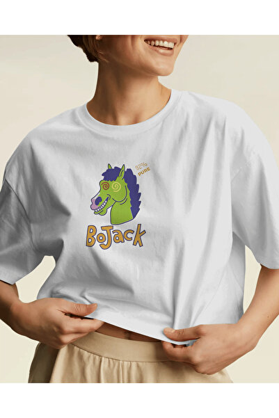 buzagi tasarım ürünleri Bojack Horseman Unisex White Regular T-Shirt