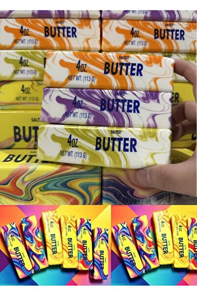 OYUNCAKSAHİLİ Tereyağı Butter Squishy Yeni Renkli Çizgili Slow Rising 1 Adet ...