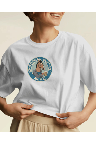 buzagi tasarım ürünleri Bojack Horseman Unisex White Regular T-Shirt