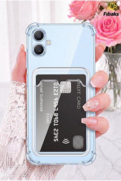 Fibaks Galaxy A07 Kılıf Kamera Koruma ve Köşe Korumalı Kartlıklı Cüzdanlı Dar...
