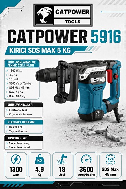 Cat Power Catpower 5916 Kırıcı Sds Max 5Kg
