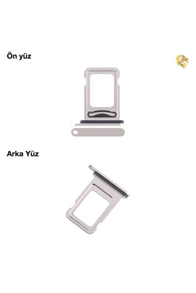 ARSKİNG İphone 15 Pro Max Sim İç Yuvası Çiftli Gümüş Çiftli sim yuvası ikili ...