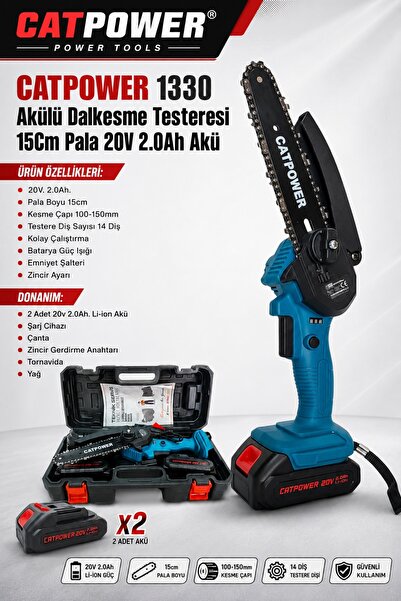 Cat Power Catpower 1330 Akülü Dal Kesme 15Cm Li-On 20V 2.0Ah
