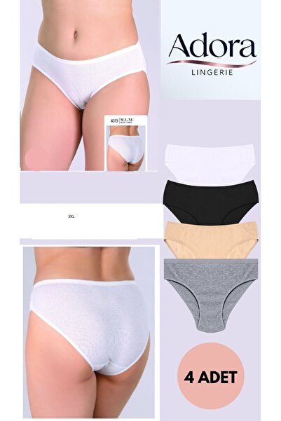 MYDORA LİNGERİE Women's 4-Piece Economical Pack Comfortable Slip Panties Mixe...