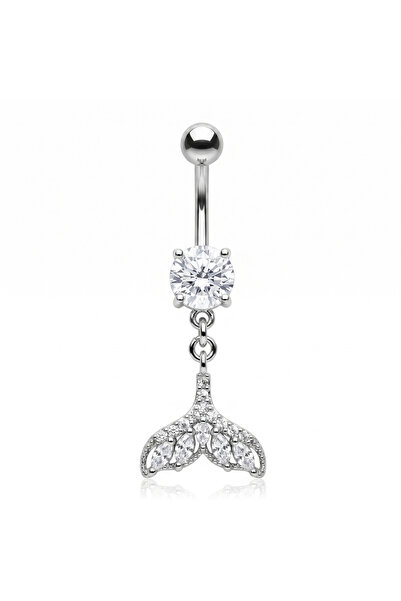 Karaşah Kuyruk Zirkon Çelik Göbek Piercing