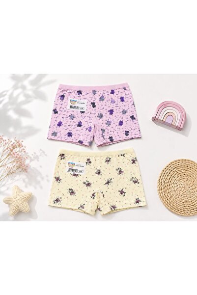 AYS KIDS Girl's 100% Cotton Boxer Briefs 2-Pack Flexible Comfortable Fit Dail...
