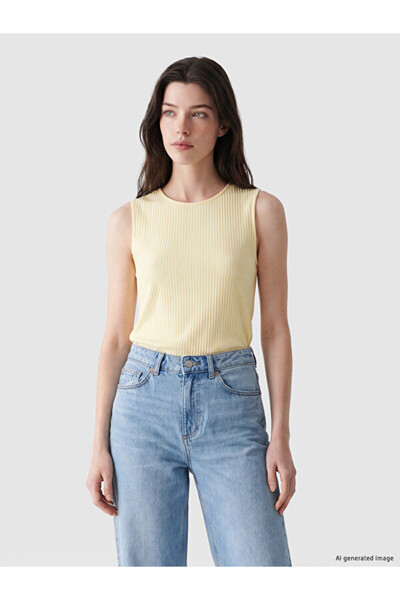 LC Waikiki Esvab • Modern & Distinctive Zero Roba Collar Women's Ribbed Tank Top