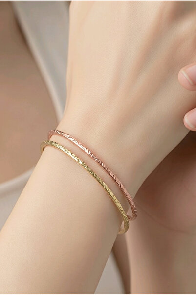 NBS Beautiful Naturel Stones Very Thin Copper, Brass Adjustable Bracelet 2 Pi...