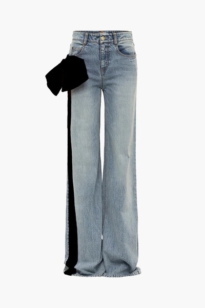 Ethex Bow Jeans, Blugi Fashion cu Funda si Aplicatie Laterala, Model Unic