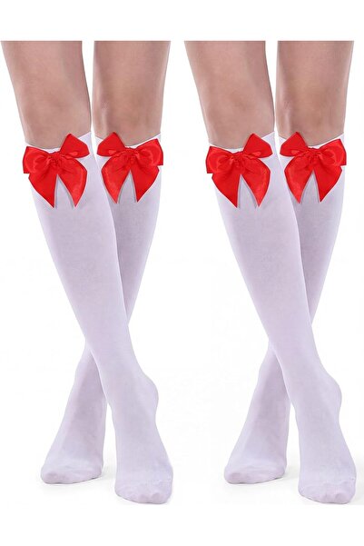 Arabest 2-Pairs Women's Knee-High Stockings,Elegant Satin Bow,Long Hosiery,fo...