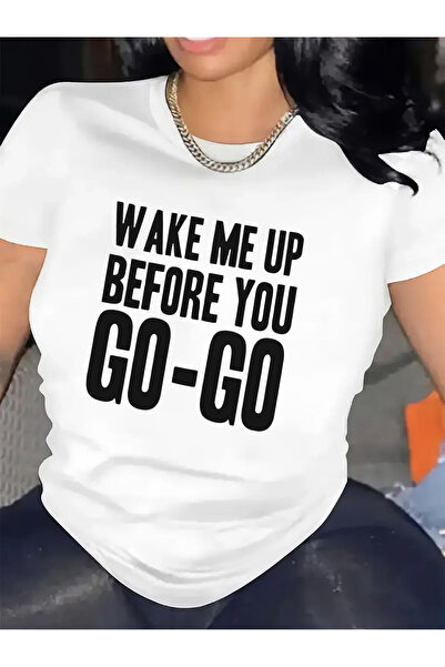 17TAKI تي شيرت قطني مطبوع عليه "Wake Me Up Before You Go"، مثالي للاستخدام في...