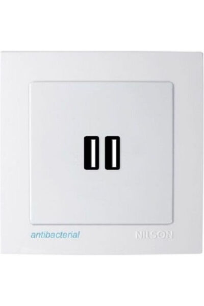 Other Geyer Nilson Εντοιχιζόμενη Πρίζα Ρεύματος με 2 Θύρες USB Λευκή
