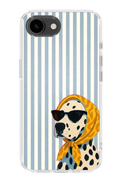 FLAMENKO iPhone 17E Uyumlu Dalmaçyalı Köpek Desenli Şeffaf Telefon Kılıfı