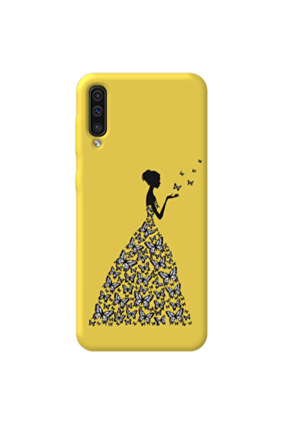 Other Samsung A70 Butterfly Girl Yellow Colored Silicone TPU Θήκη