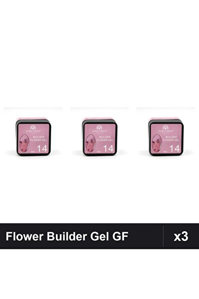 global fashion Set 3 Flower Builder Gel 8ml Nr.14 Constructie Unghii UV