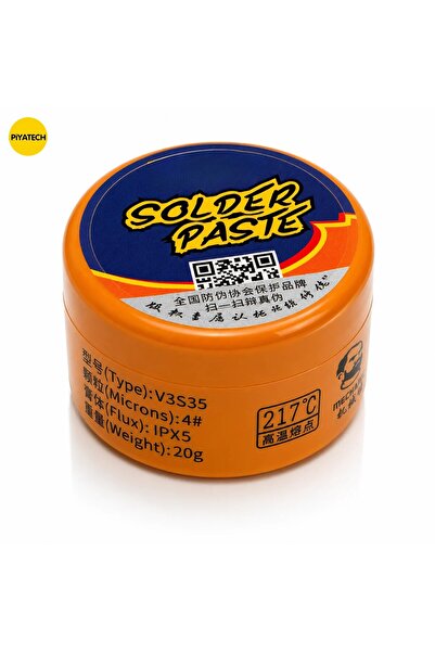 PİYATECH V3S35 Kurşunsuz Krem sıvı Lehim Macunu 217°C 20 Gr Anakart Ve Telefo...