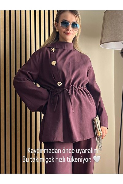 Cardella Vega Premium Tnsl Fabric Gold Accessory Detailed Stylish Double Suit...