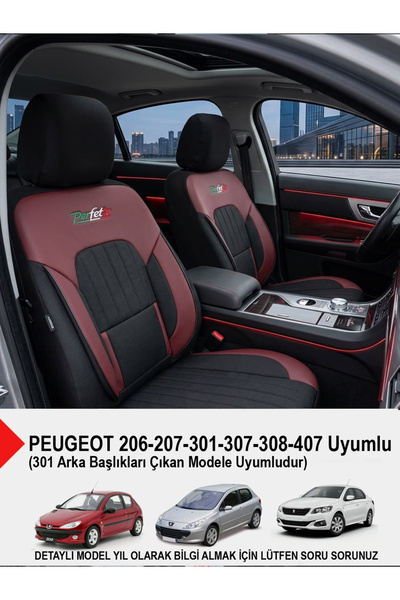 GM-DESIGN غطاء مقعد السيارة الفاخر من سلسلة بيرفيتو - (متوافق مع بيجو 206-207...