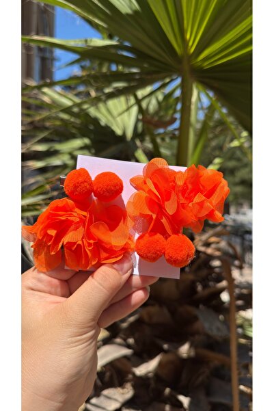 Toka Perisi Poni Flora Orange 4-Piece Children's Buckle Set-Frida Flower Pomp...