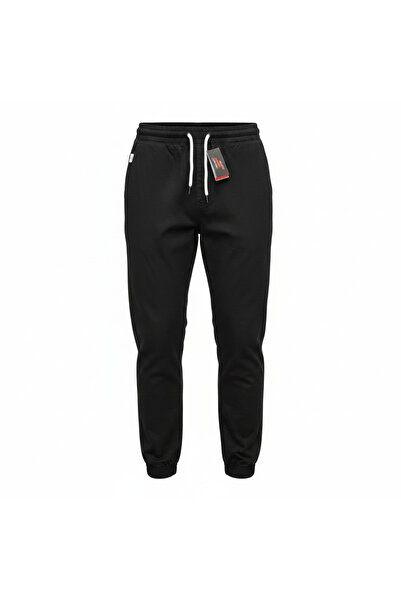 Galaxy By Harvic Men's Black Elasticated Waist Jogger Trouse