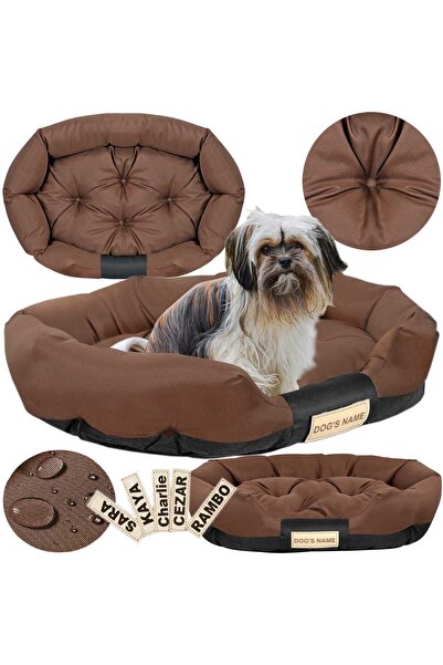 EDANTI Pat pentru câini 130x105 cm cu spațiu pentru nume, impermeabil, oval, ...
