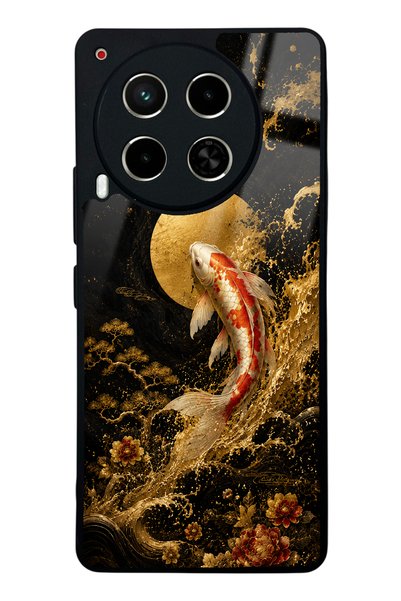 Spoyi Tecno Camon 30 Golden Koi Elegance Design Glossy Phone Case