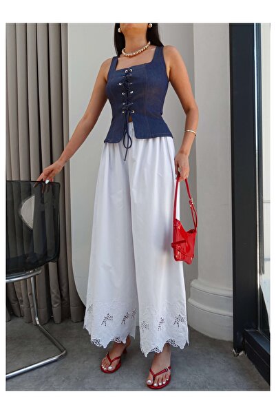 ESRAHELVACI Wide leg pants with embroidery detail
