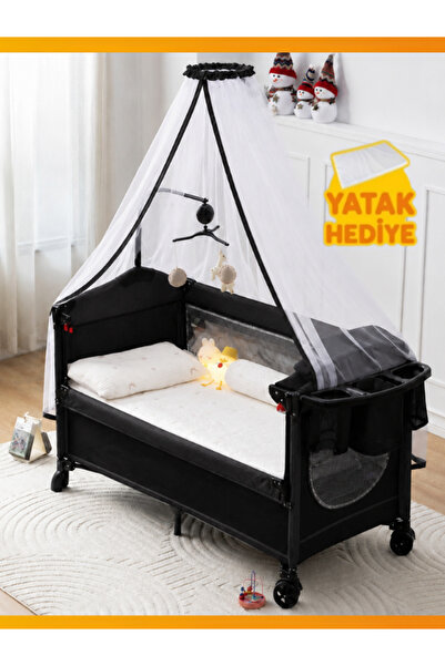 modabebekler Anne Yanı Asansörlü Cibinlikli Katlanır Tekerlekli Çantalı Park ...
