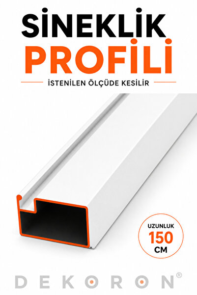 DEKORON İstenilen Ölçüde Kesim | 17x25 Beyaz Menteşeli Sineklik Profili 150 CM