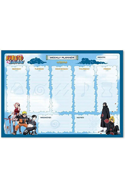 GRUPO ERIK Naruto Anime Collection Weekly Planner Blue 21x29cm Code: BPSA40062