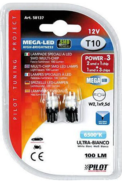 Lampa Λάμπες Αυτοκινήτου & Μοτοσικλέτας Mega-Led Υψηλής Ισχύος 3 T10 LED 6500...
