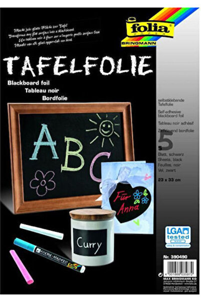 Folia Επιτραπέζια Μαυροπίνακας Φιλμ  "Chalkboard Film " 5 τεμάχια 23x33εκ. Κω...