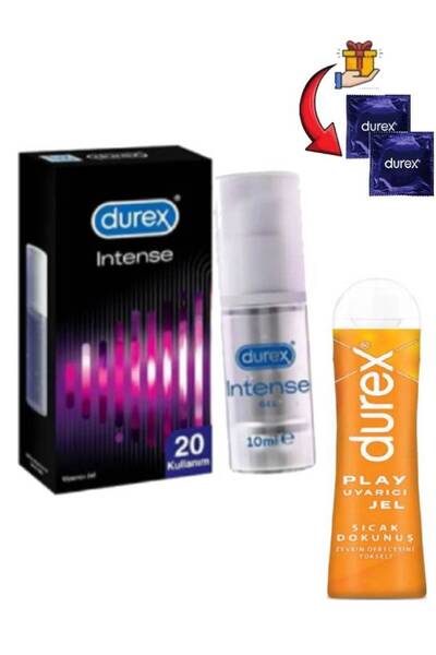 Durex Intense Jel Yoğun Hissiyat Jel-Play Uyarıcı Jel Sıcak Dokunuş Set+2'li ...